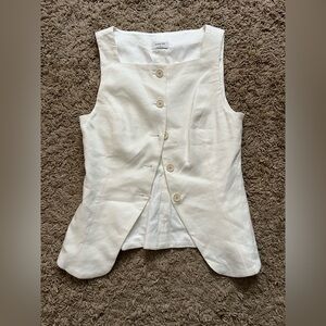 Babaton Cream Sleeveless Button-Up Blouse